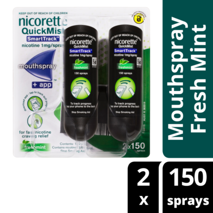 Nicorette QuickMist SmartTrack Mouthspray 150 Sprays Duo Pack – Freshmint