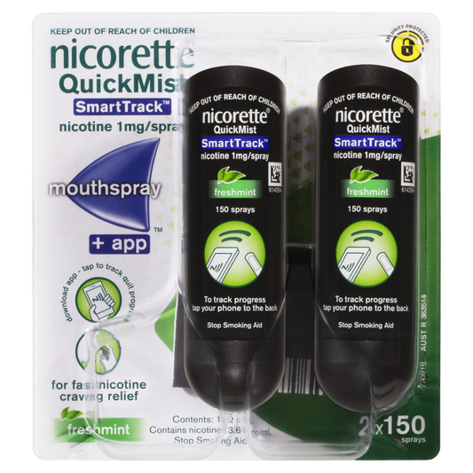Nicorette QuickMist SmartTrack Mouthspray 150 Sprays Duo Pack – Freshmint