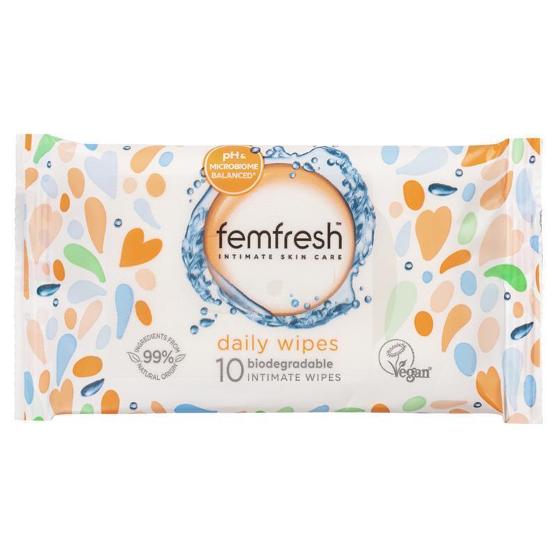 Femfresh Pocket Wipes 10 Travel Pack