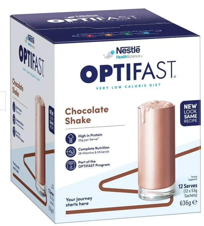 Optifast VLCD Shake Chocolate 12 x 53g Sachets