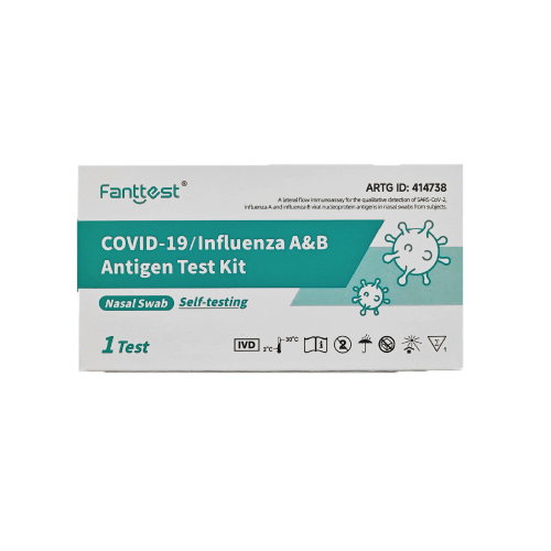 Fanttest Covid-19 Rapid plus Influenza A&B Combination Antigen Test Kit ( 1 x Test Pack)