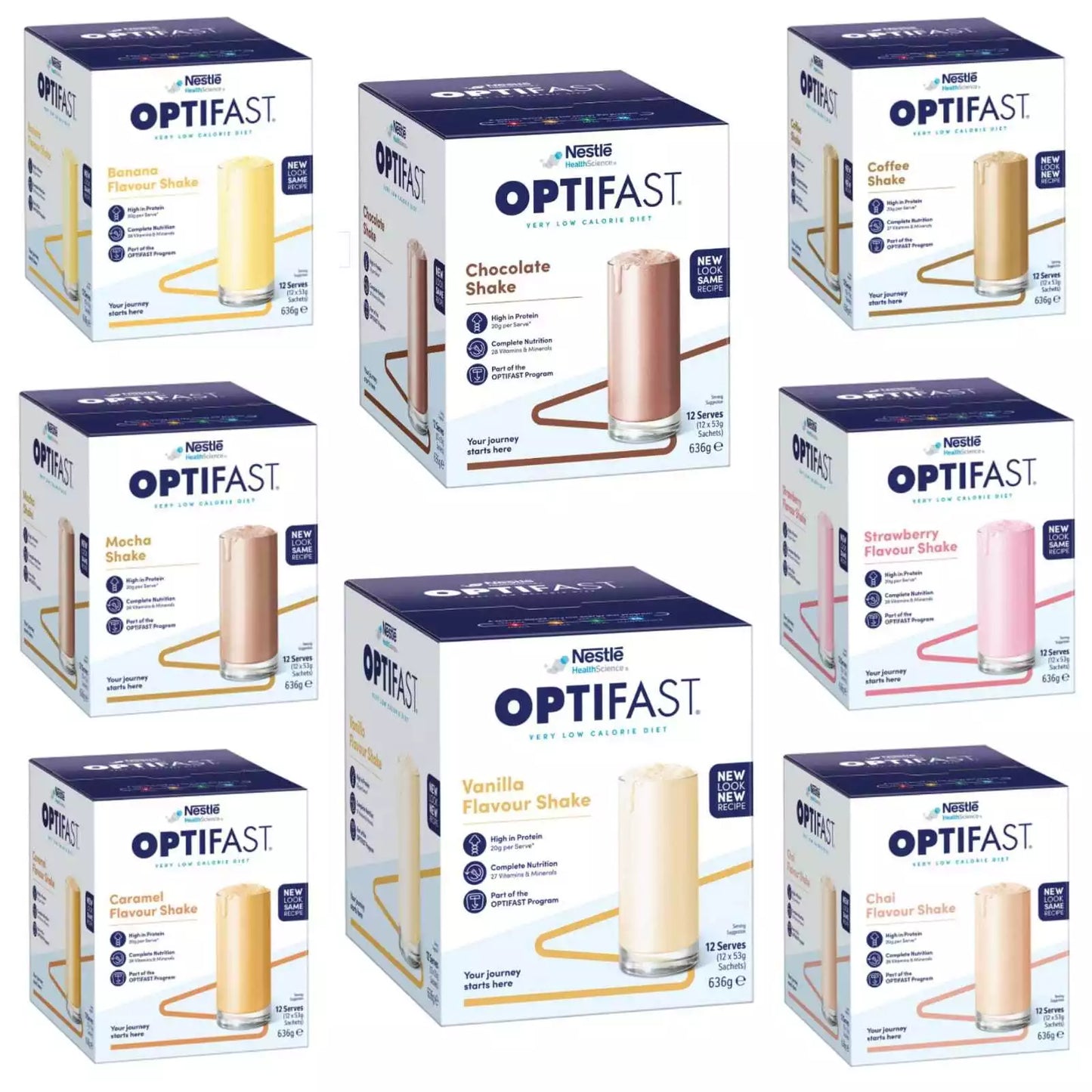 Optifast VLCD Shake Chocolate 12 x 53g Sachets