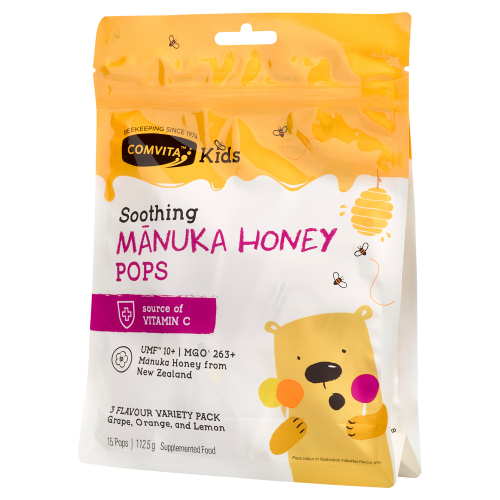 Comvita Kids Soothing Manuka Honey Pops 3 Flavours 15 Pack