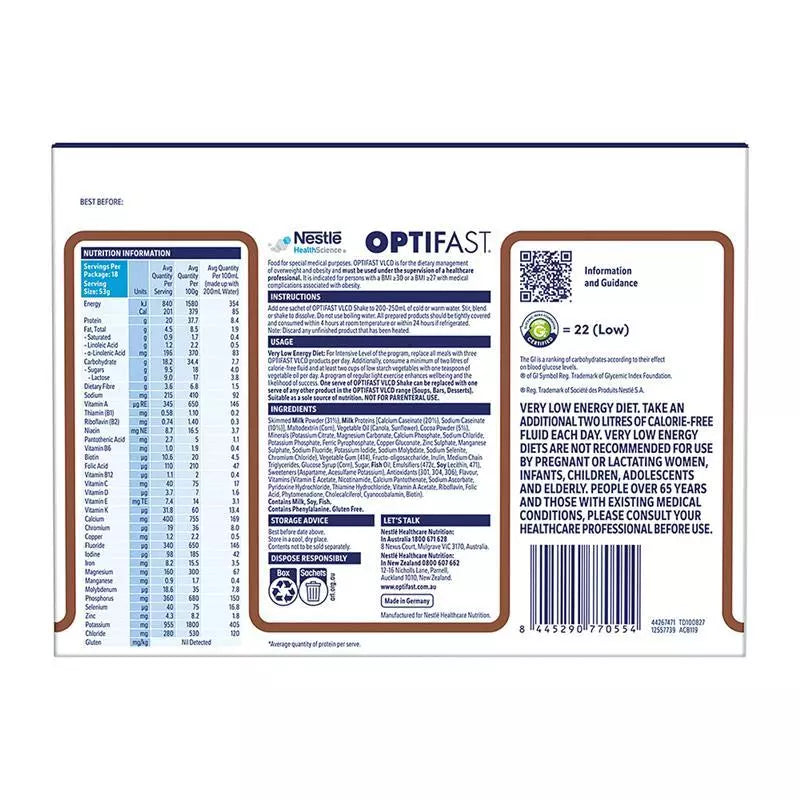 Optifast VLCD Shake 18 x 53g Sachets