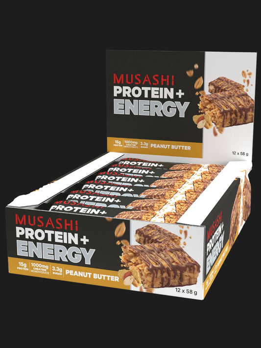 Musashi Protein+ Energy Bar 58g (Box of 12 Bars)