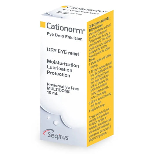 Cationorm Preservative Free Eye Drop Emulsion Dry Eye Relief 10ml