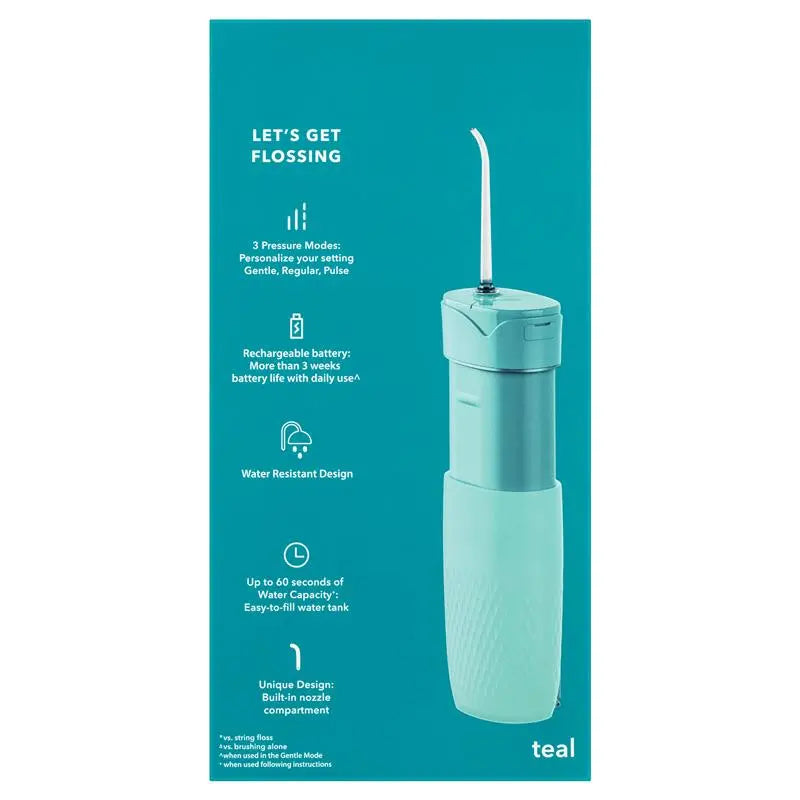 Colgate Blast Cordless Waterproof Rechargeable Water Flosser Teal