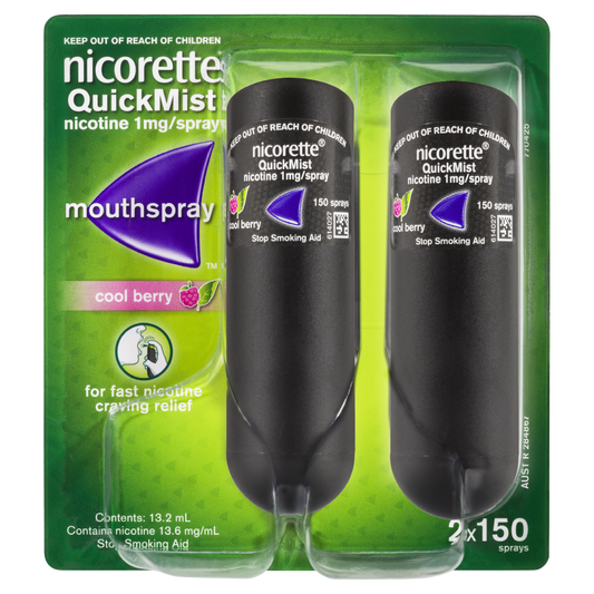 Nicorette QuickMist Mouth Spray 2 x 150 Sprays – Cool Berry