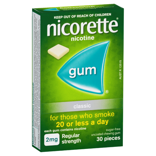 Nicorette Gum Nicotine 2mg 30 Pieces – Classic