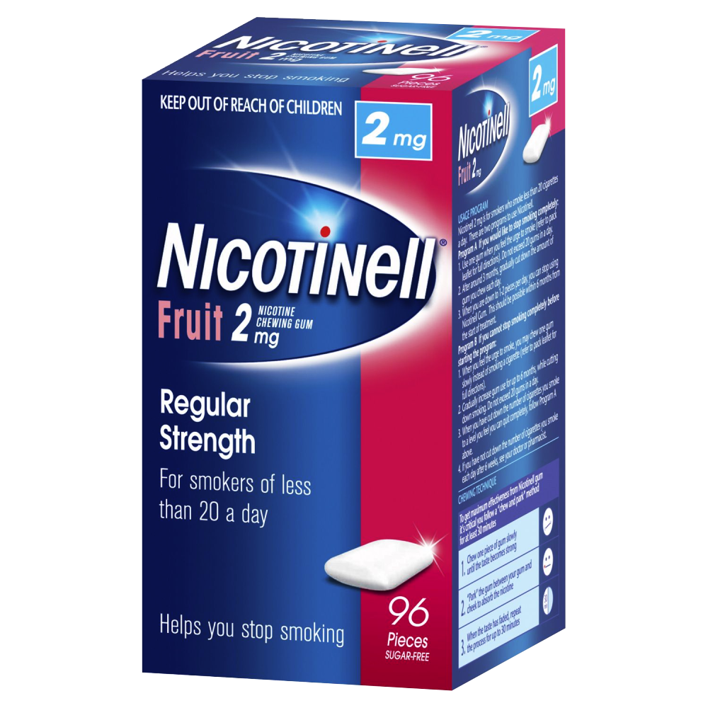 Nicotinell Chewing Gum Nicotine 2mg 96 Pieces – Fruit
