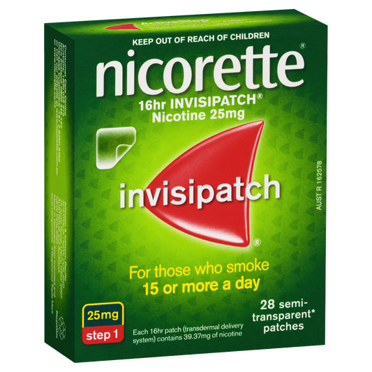 Nicorette 16hr Invisipatch Step 1 (25mg/16hr) 28 Patches