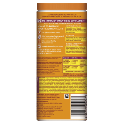 Metamucil Fibre Supplement 425g Powder (72 Doses) – Orange Smooth