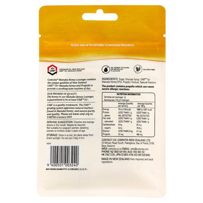 Comvita Manuka Honey Lozenges Lemon 12 Lozenges