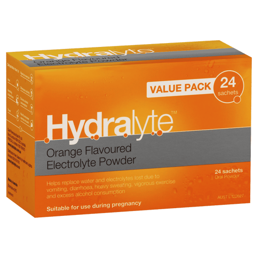 Hydralyte Electrolyte Powder 24 Sachets – Orange