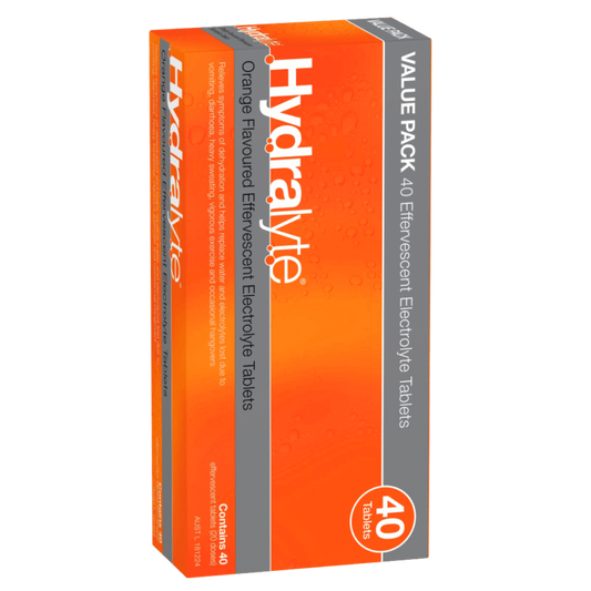 Hydralyte Effervescent Electrolyte 40 Tablets – Orange Flavour