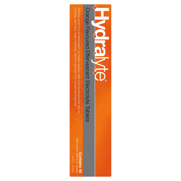 Hydralyte Effervescent Electrolyte 40 Tablets – Orange Flavour