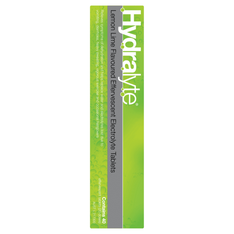 Hydralyte Effervescent Electrolyte 40 Tablets – Lemon Lime Flavour