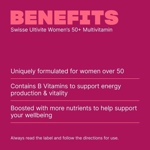 Swisse Ultivite Women's 50+ Multivitamin 90 Tablets Supports Energy Production