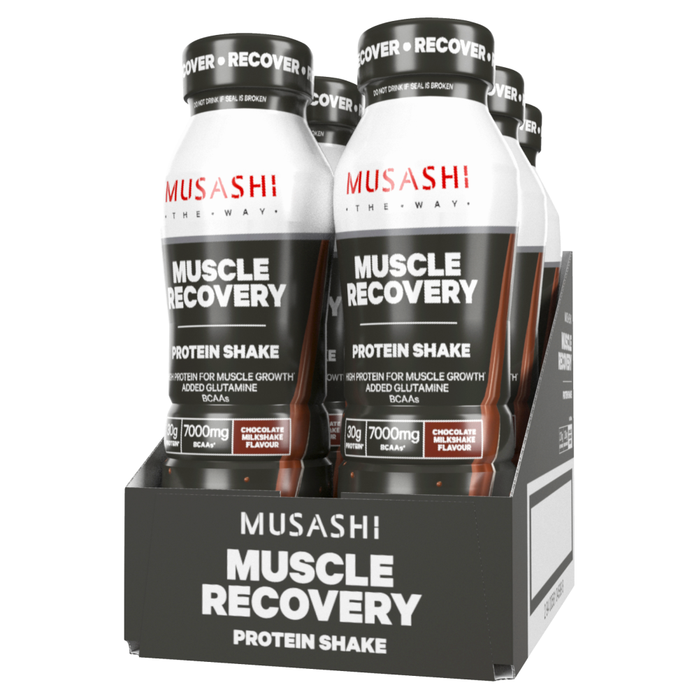 Musashi Muscle Recovery 6 x 375mL Protein Shakes Chocolate