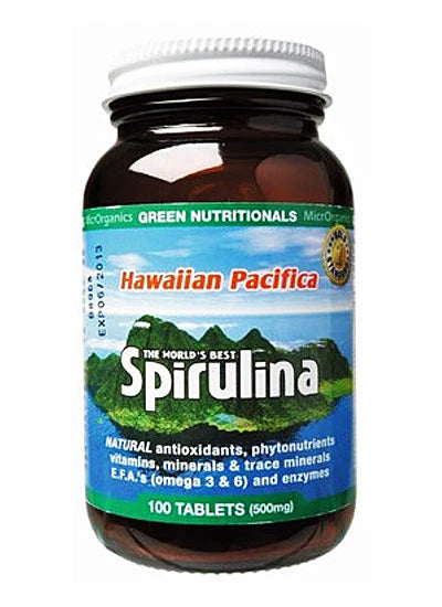 MicrOrganics Green Nutritionals Hawaiian Pacifica Spirulina 100 Tablets