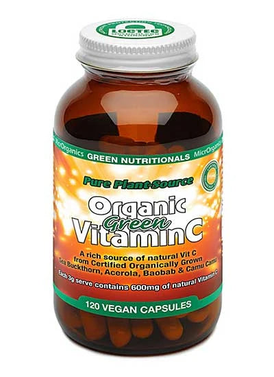 MicrOrganics Green Nutritionals Organic Green Vitamin C 600mg 120 Capsules
