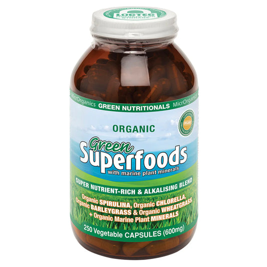 MicrOrganics Green Nutritionals Green Superfoods 600mg 250 Vegecaps