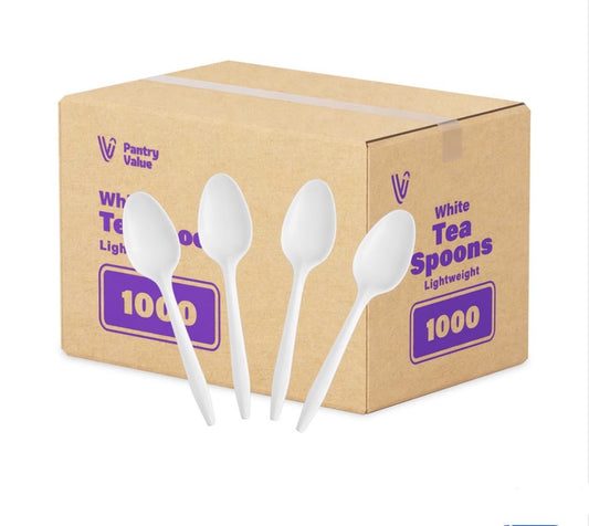 White Plastic Teaspoon Box 1000