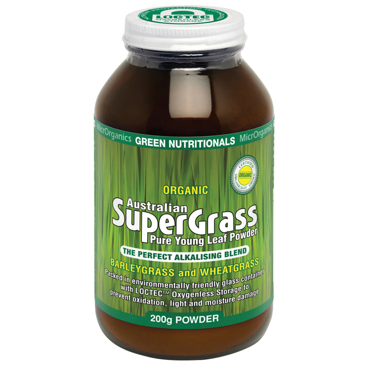 MicrOrganics Green Nutritionals Australian Supergrass Powder 200g