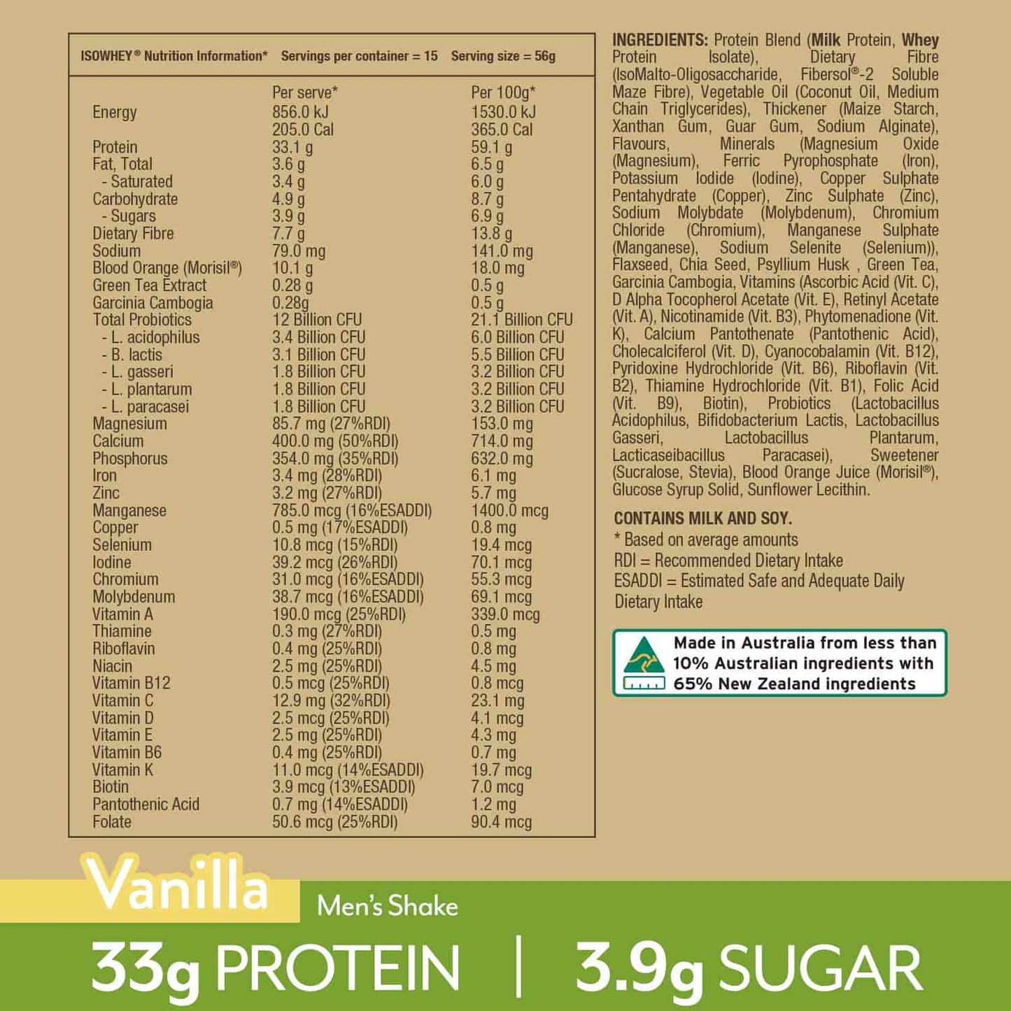 IsoWhey Men's Shake Vanilla 840g