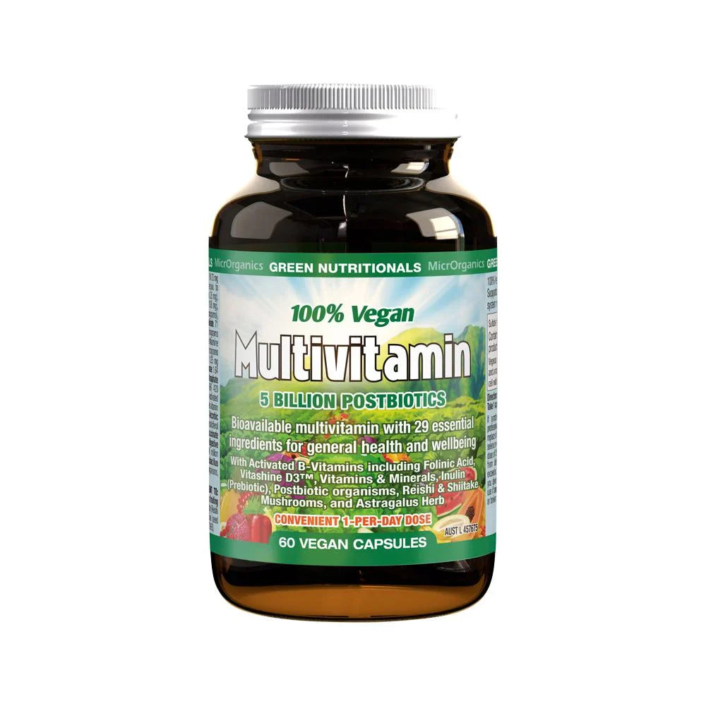 MicrOrganics Green Nutritionals 100% Vegan Multivitamin 60 Veg Capsules