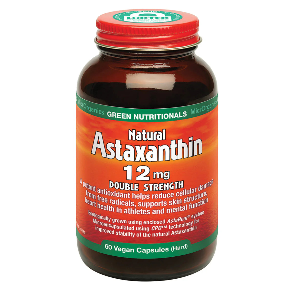 MicrOrganics Green Nutritionals Natural Astaxanthin 12mg 60 Capsules
