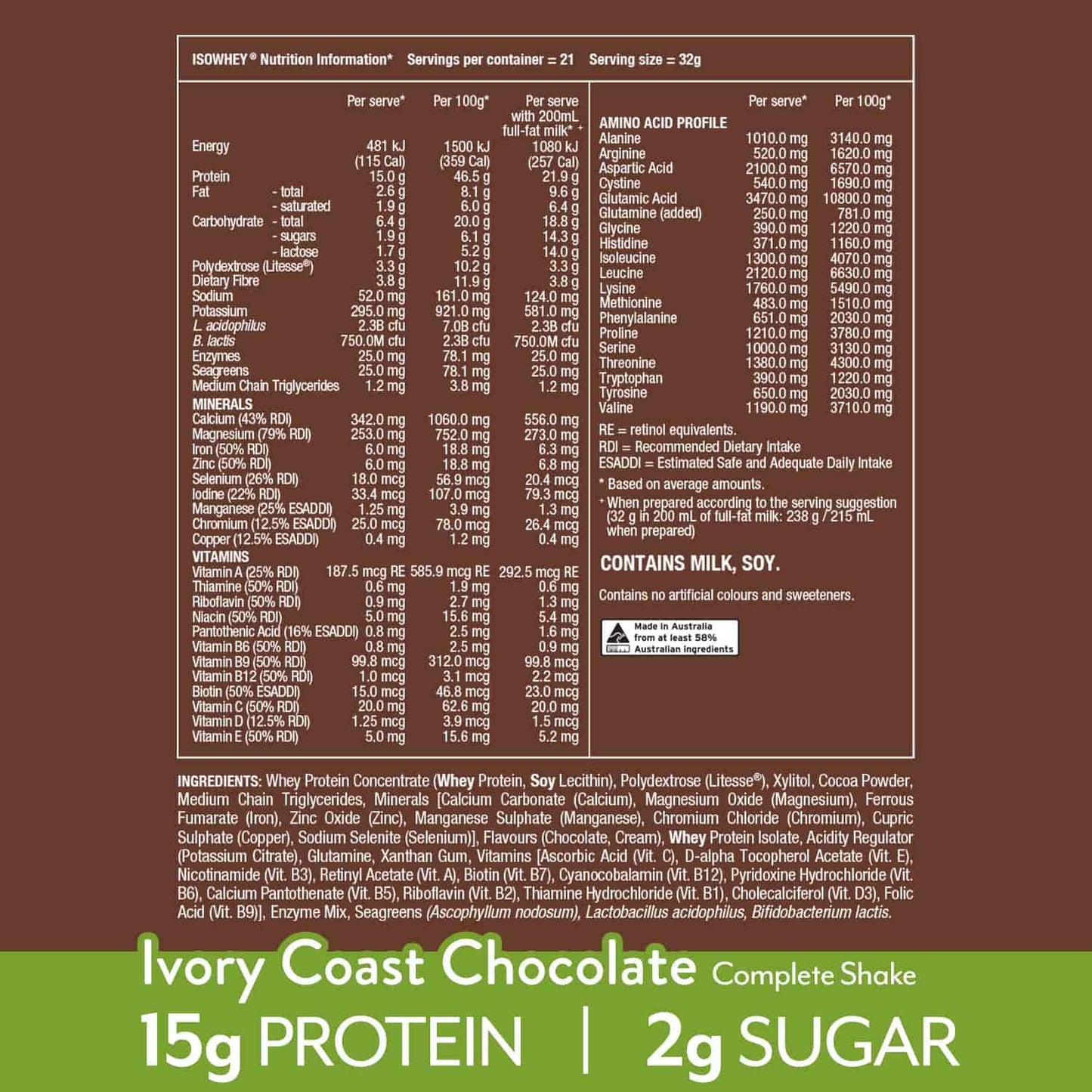 IsoWhey Complete Ivory Coast Chocolate 672g