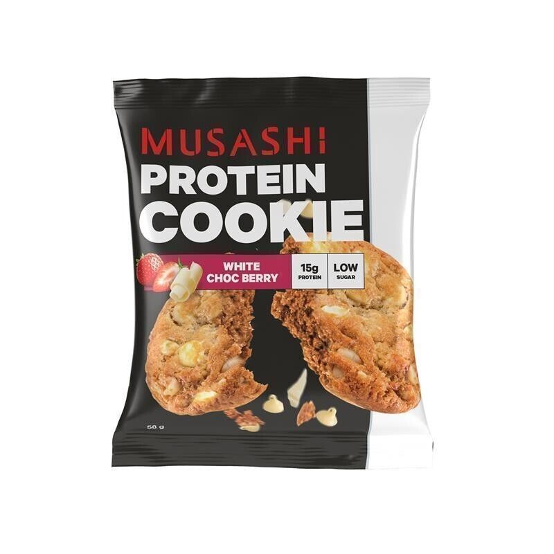 Musashi protein cookie White Choc Berry 58g x 12 Cookies