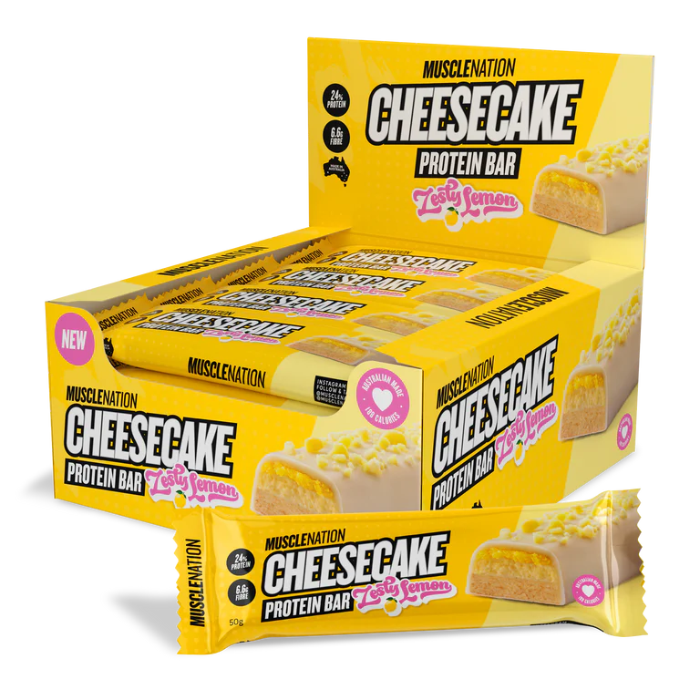 Muscle Nation Cheesecake Bar Lemon 50g, Box of 12