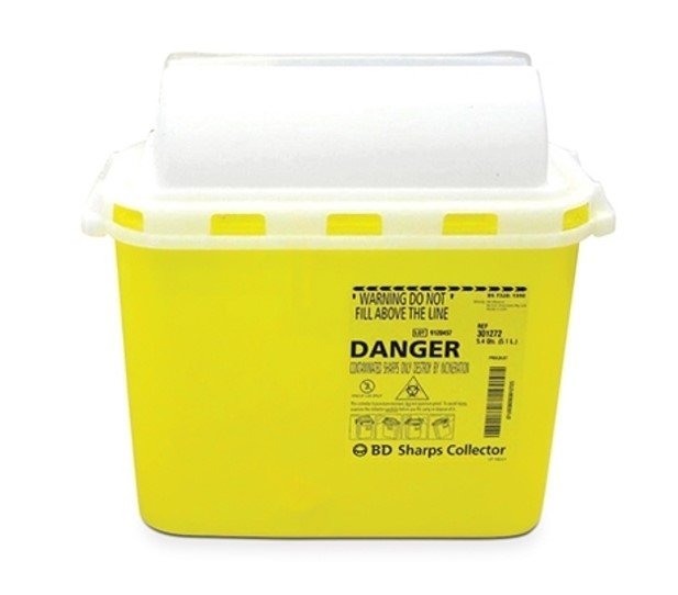 Disposable sharps container yellow 5.1L