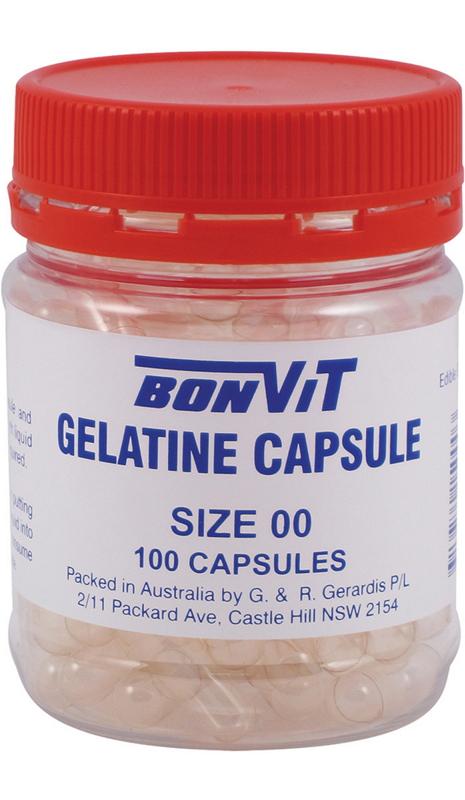 Bonvit Empty Gelatine Capsules Size '00' 100 Capsules