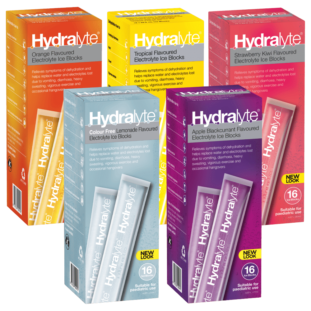 Hydralyte Electrolyte Ice Blocks 16 x 62.5mL (1 Litre)