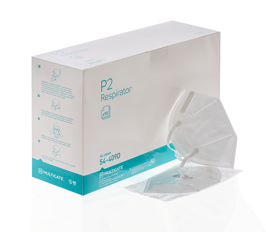 P2 Respirator Mask Multigate (12x90) 54-409D Carton 1080