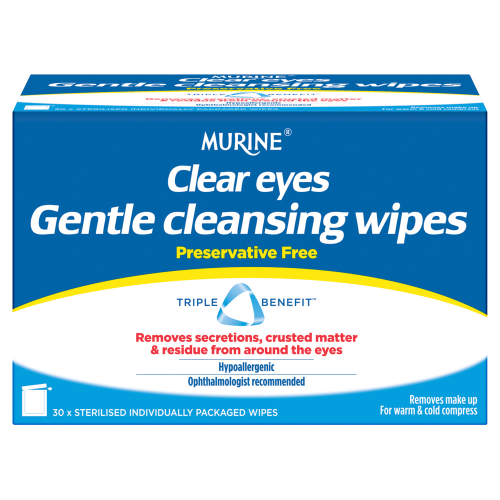 Murine Clear Eyes Gentle Cleansing Wipes 30 Pack