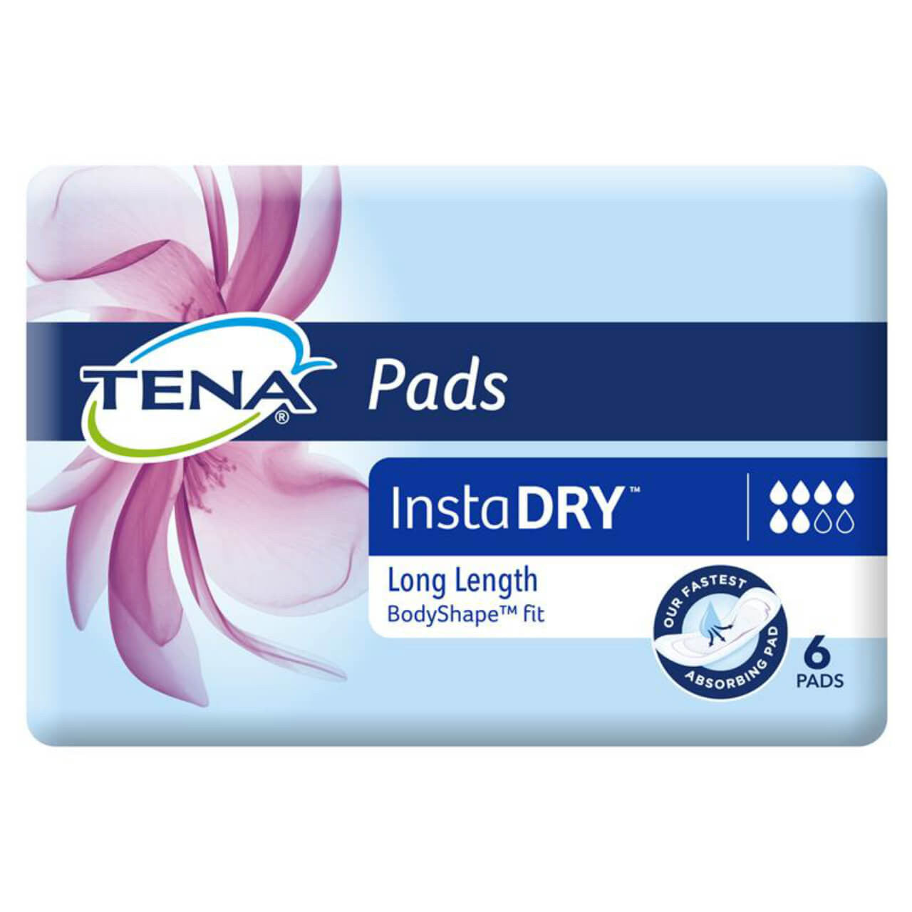 Tena pads Instadry Long Length PKT 6