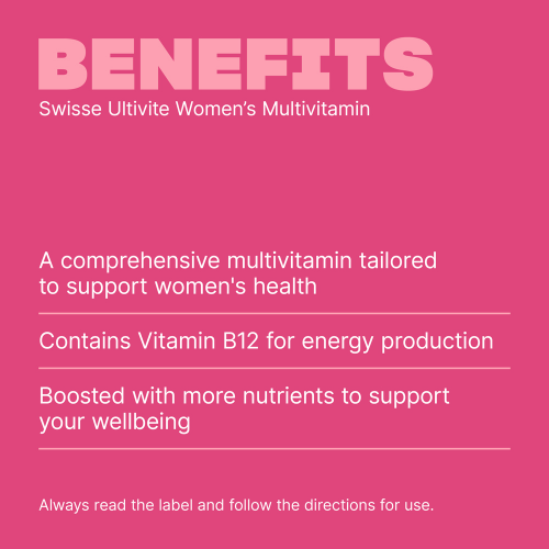 Swisse Women's Ultivite Multivitamin 60 Tablets Womens Health Stamina & Vitality