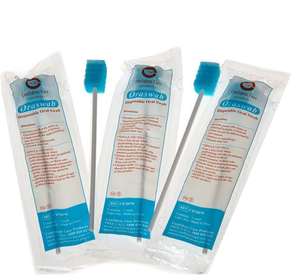 Confident Care Plain Oral Swab (Non-Treated) Box 100