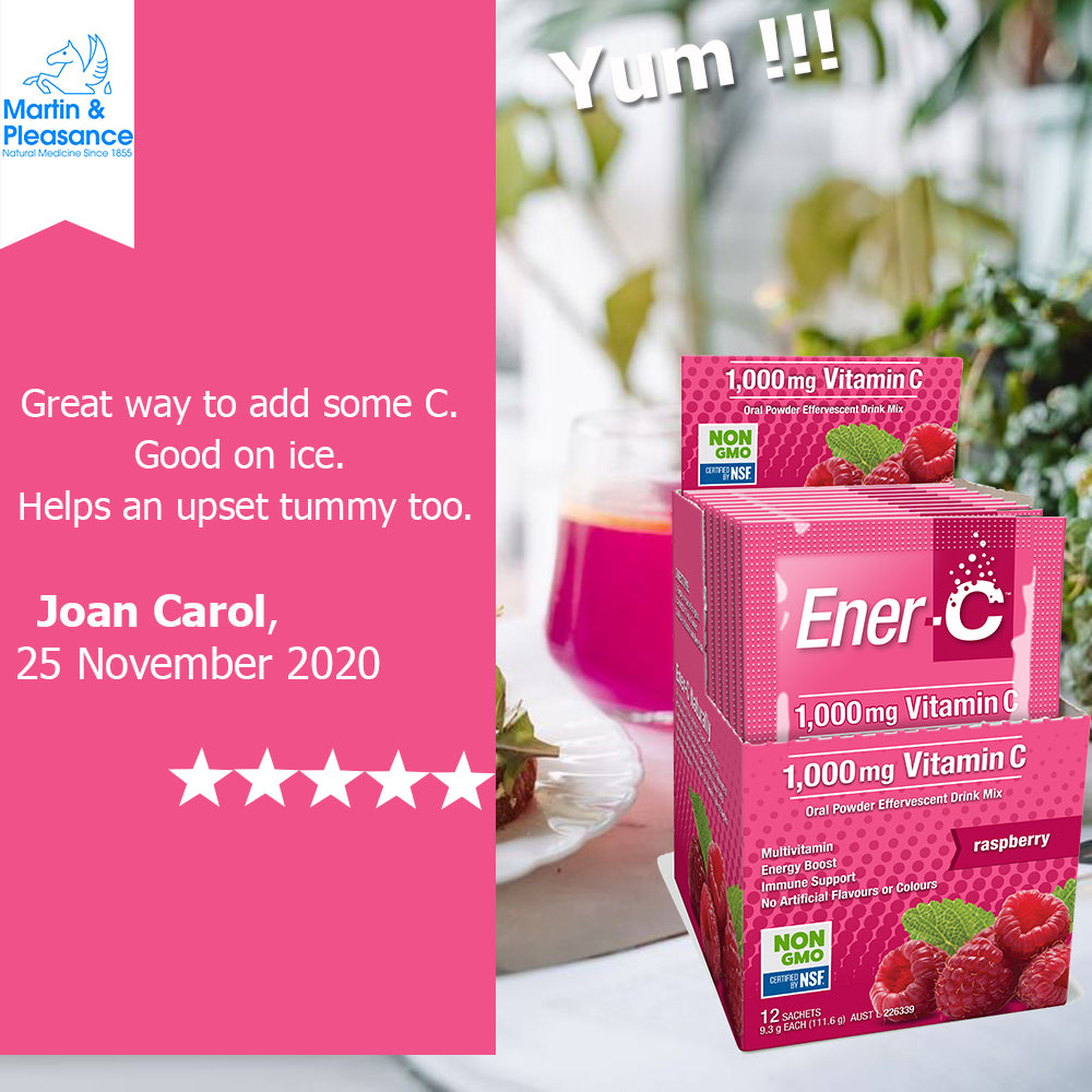Ener-C Raspberry 12 Sachets – Multivitamin Drink Mix