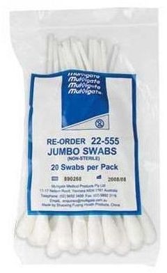 Sentry Jumbo Mouth Swab 18Cm Non Sterile Pkt 20
