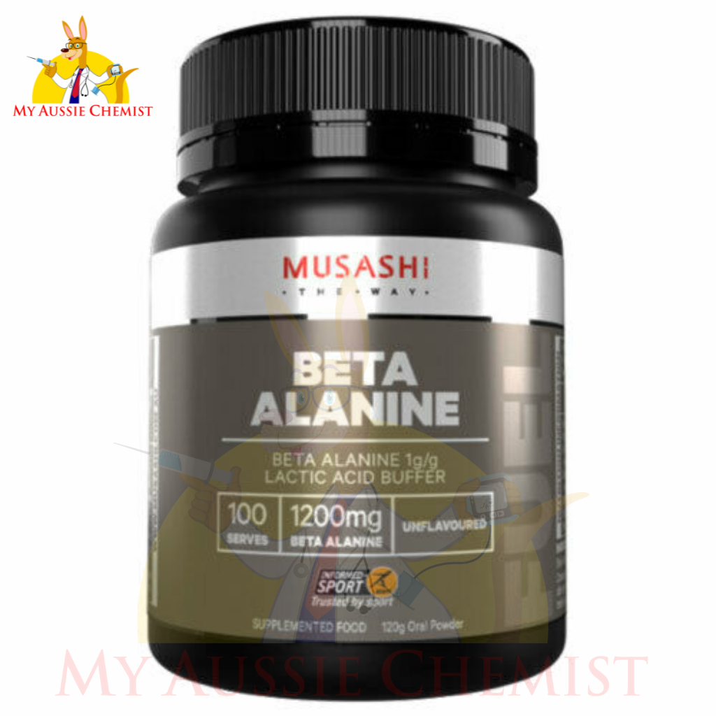 Musashi Beta Alanine 120g Oral Powder Unflavoured 1200mg Lactic Acid Buffer