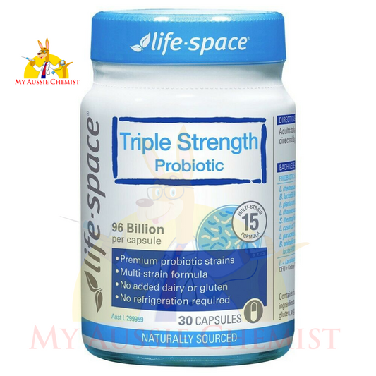 Life-Space Triple Strength Probiotic 30 Vege Capsules Fridge Free 96 Billion CFU