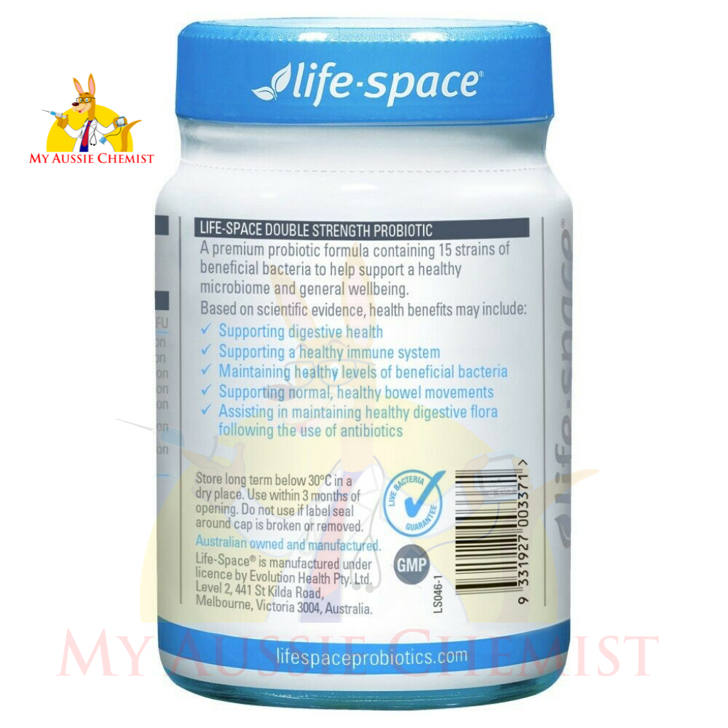 Life-Space Double Strength Probiotic 30 Vege Capsules Fridge Free 64 Billion CFU