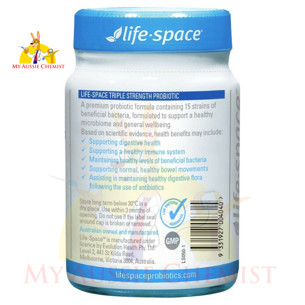 Life-Space Triple Strength Probiotic 30 Vege Capsules Fridge Free 96 Billion CFU