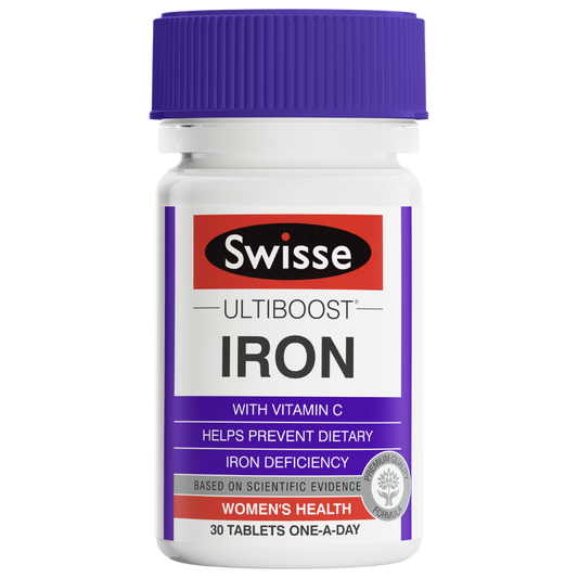 Swisse Ultiboost Iron 30 Tablets with Vitamin C Spirulina Fatigue Women's Health
