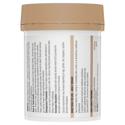 Swisse Ultiboost Calcium + Vitamin D 90 Tablets Bone Muscle Health Osteoporosis